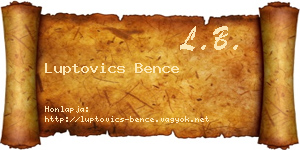 Luptovics Bence névjegykártya